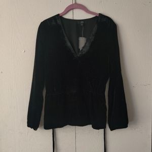 Velvet Peplum Top